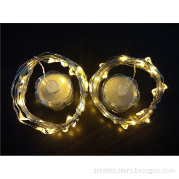2017 Christmas Mini Waterproof Button Battery Operated Copper Wire String Starry Light For Bottle Decoration